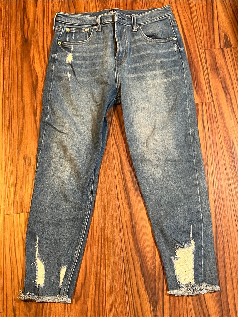 Women’s GAP Distressed Blue Denim Jeans - Casual skinny jeans